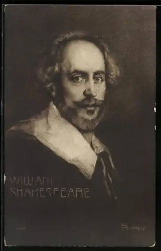 Künstler-AK William Shakespeare, Portrait des Dichters