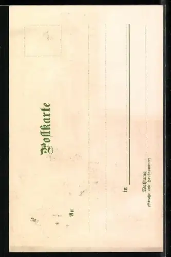 Künstler-AK T.Guggenberger: Monatsgrüsse Mai, Wassermühle mit blühendem Busch