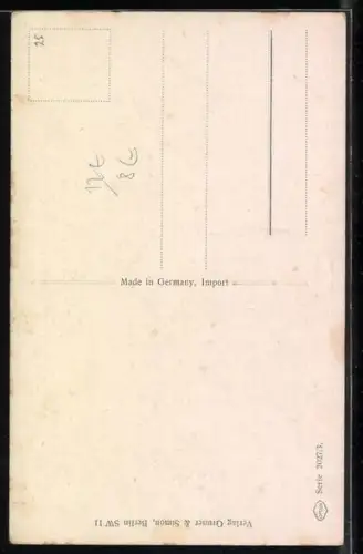 Künstler-AK Luis Usabal: Liebespaar steht innig umarmt an einem Sessel