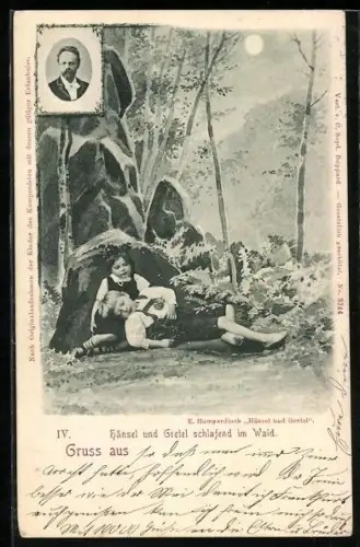 AK Hänsel und Gretel schlafen im Wald, Komponist Engelbert Humperdinck
