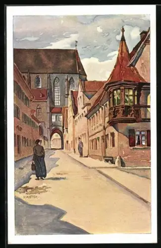 Künstler-AK K. Mutter: Rothenburg o.T., Klingengasse