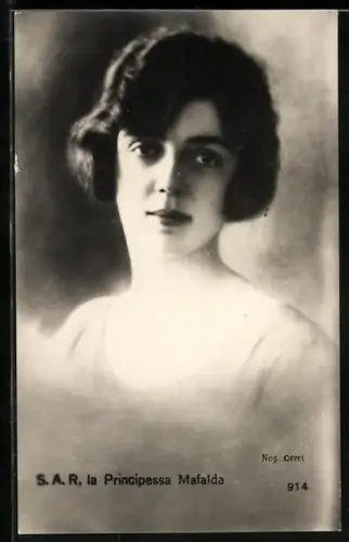 AK S.A.R. la Principessa Mafalda, Portrait der Prinzessin