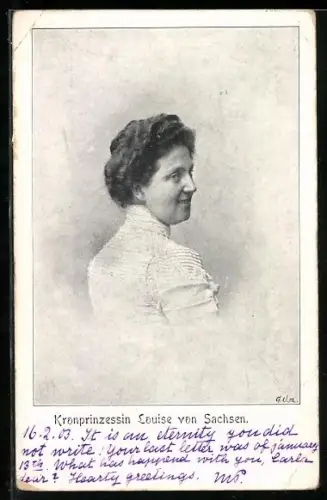 AK Kronprinzessin Louise von Sachsen, Portrait