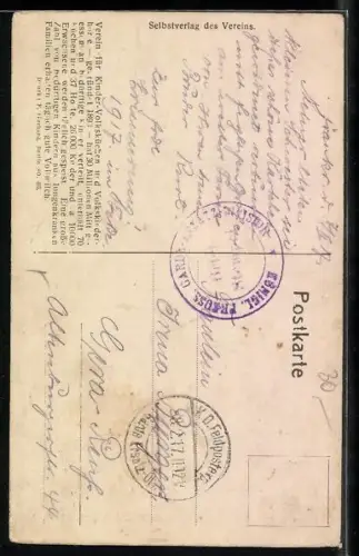 Künstler-AK Mutter mit Kleinkind, Kinderfürsorge