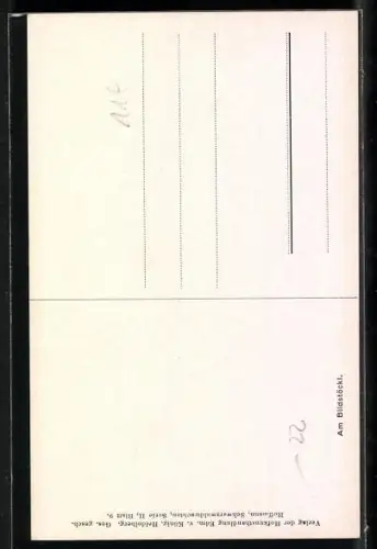 Künstler-AK Heinrich Hoffmann: junge Frau am Bildstöckl