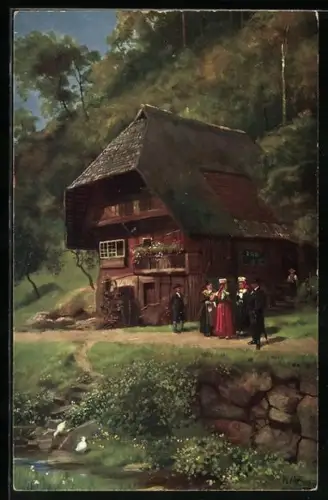 Künstler-AK H. Hoffmann: Einwohner aus dem Schapbachtal