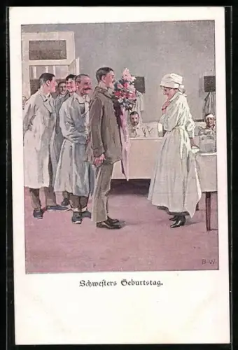 Künstler-AK Brynolf Wennerberg: Schwester Geburtstag