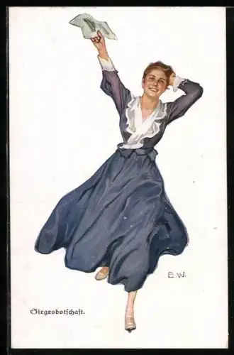 Künstler-AK Brynolf Wennerberg: Siegesbotschaft