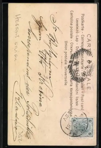 Künstler-AK Richard Hegedüs-Geiger: Dame steht auf einem riesigen Osterei