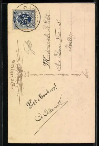 Künstler-AK Wally Fialkowska: Zwei Kinder auf einer Klee-Wiese