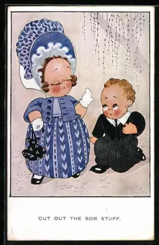 Künstler-AK Chloe Preston: Knabe kniet vor einer hochnässiger Dame