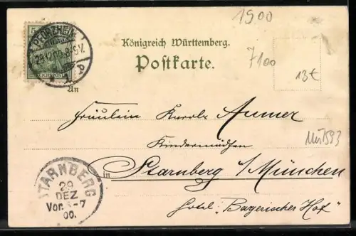 Künstler-AK Karl Mutter: Heilbronn, Blick vom Neckar auf die Stadt