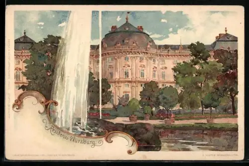 Künstler-AK K. Mutter: Würzburg, Schloss