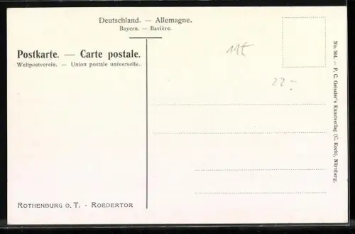 Künstler-AK Karl Mutter: Rothenburg / Tauber, Partie am Roedertor