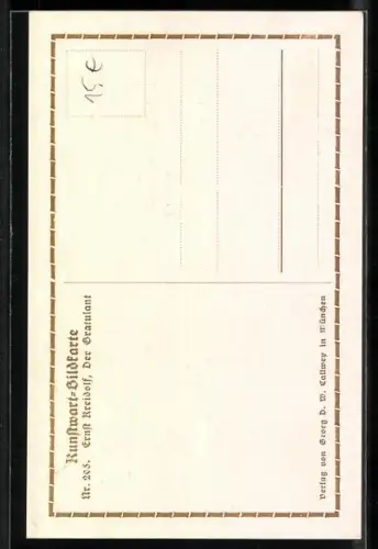 Künstler-AK Ernst Kreidolf: Grashüpfer trifft Däumeline