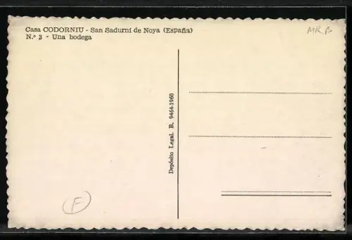 AK San Sadurní de Noya /Espana, Casa Codorniu, Una bodega, Wein