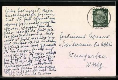 AK Männer beim Hacken des jungen Weinberges