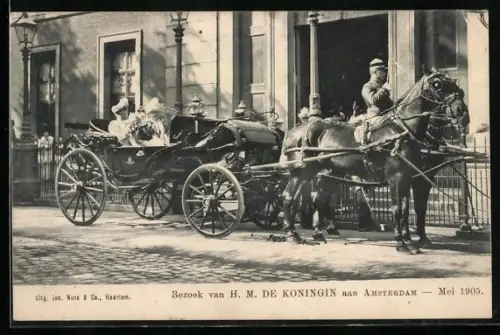 AK Amsterdam, Bezoek van H. M. de Koningin von den Niederlanden 1905