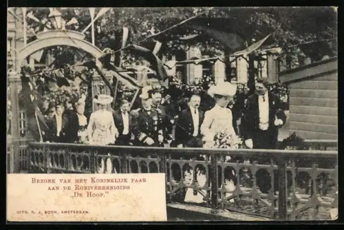 AK Bezoek van het Koninklijk Paar von den Niederlanden aan de Roeivereeniging De Hoop