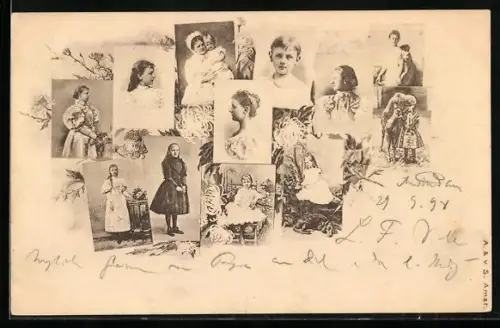 AK Königin Wilhelmina von den Niederlanden, Mehrfachansicht