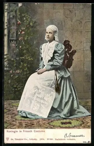 AK Koningin von den Niederlanden in Friesch Costume