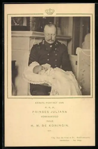 AK Eerste Portret van H. K. H. Prinses Juliana von den Niederlanden vervaardigt door H. M. de Koningin