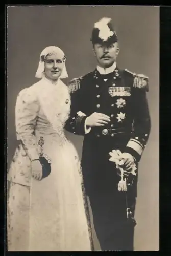 AK Königin Wilhelmina von den Niederlanden mit ihrem Gatten