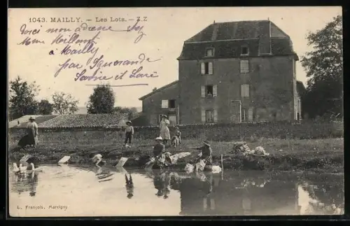 AK Mailly, Les Lots, Waschfrau
