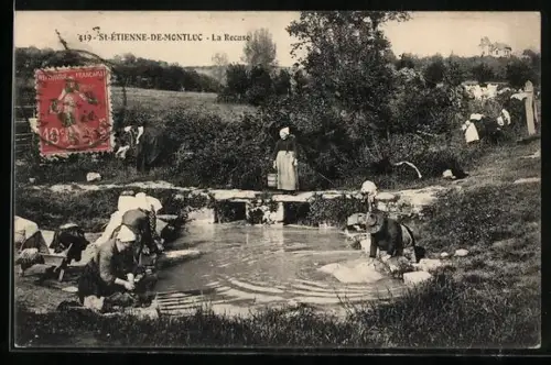 AK St-Etienne-de-Montluc, La Recuse, Waschfrau