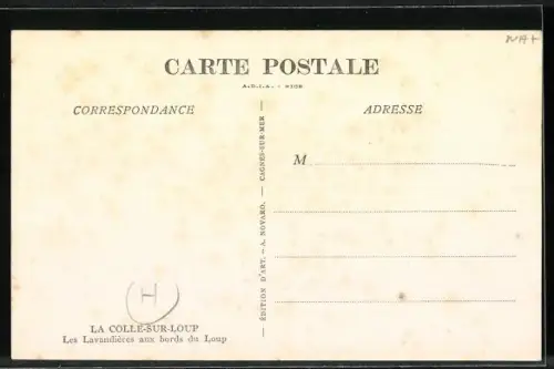 AK La Colle-sur-Loup, Le Lavandières aux bords au Loup, Waschfrau
