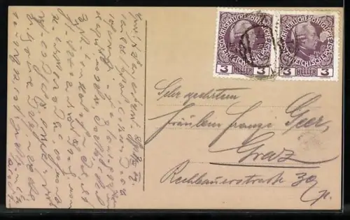 AK Fräulein auf Holzschlitten