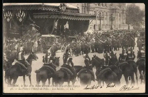 AK Paris, Le Roi et la Reine d`Italie a Paris 1903, La Visite à l`Hotel-de-Ville, Les Invités