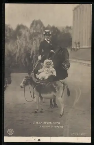 AK La Regina Elena col Principe di Piemonte