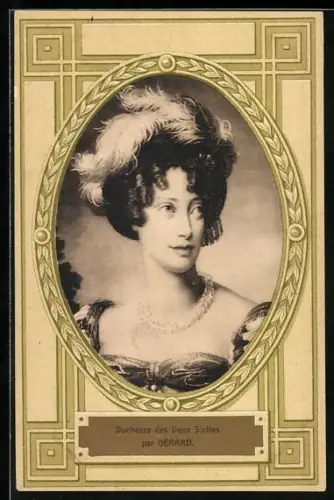 AK Duchesse des Deux Siciles par Gérard, Portrait