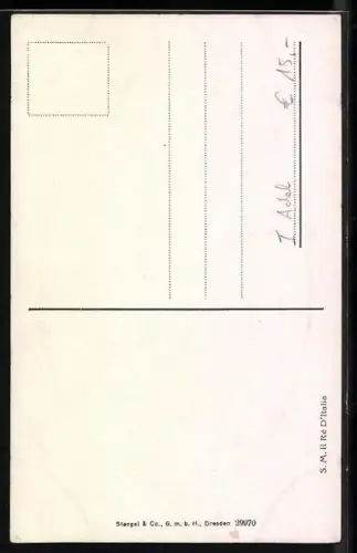 AK König von Italien, Uniform-Portrait, Wappen