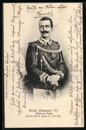 AK König Victor Emanuel III. in Uniform
