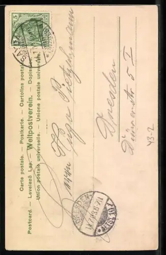 AK Frau im Badeanzug vor einer Strandkulisse