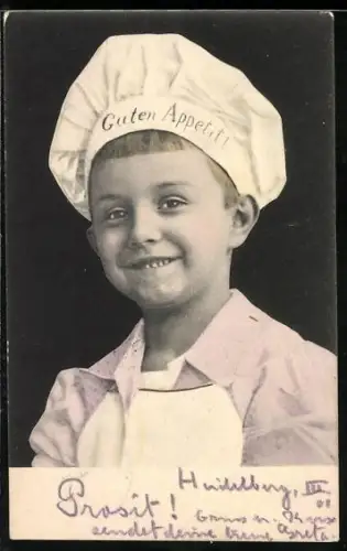 AK Kleiner Junge mit Kochmütze