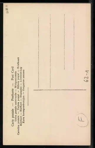 AK Frau im Kleid mit dem Buchstaben I