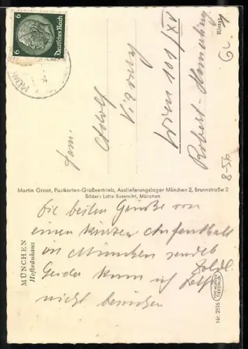 AK München, Ansicht vom Münchner Hofbräuhaus