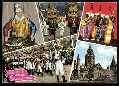 AK Mainz, Mainzer Fastnacht, Die Ranzengarde, Mainzer Dom