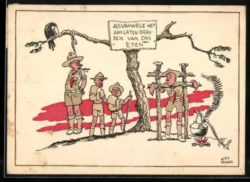 Künstler-AK Alsvanwege het aan laten branden van ons eten