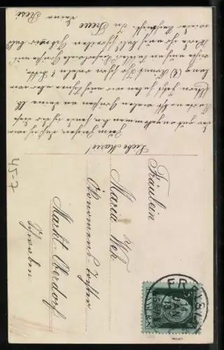 AK Bergsteigerin mit Rucksack