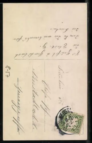 AK Münchner Kindl mit zwei grossen Bierkrügen