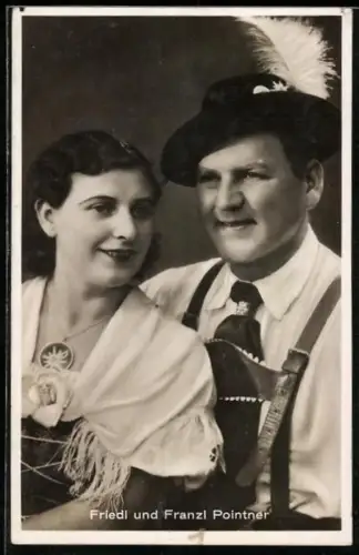 AK Tänzer Friedl und Franzl Pointner in Trachten