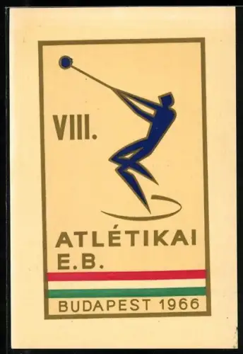 Künstler-AK Budapest, VIII. Atlétikai E. B. Budapest 1966