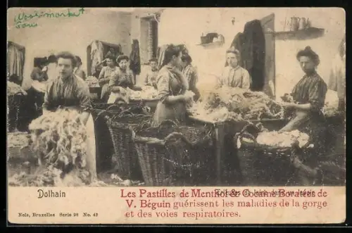 AK Dolhain, Wollsortiererinnen in der Waschküche