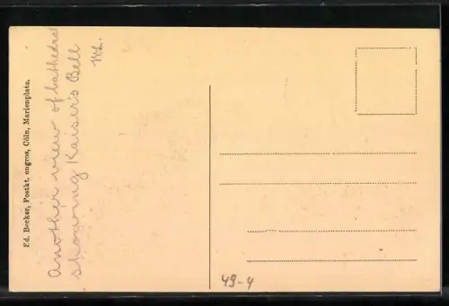 AK Köln a. Rh., Kaiserglocke und Dom