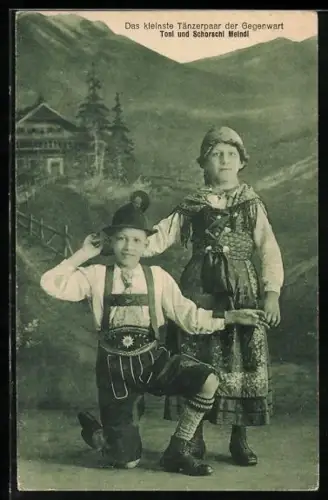 AK Tänzer Toni und Schorschl Meindl in Trachten