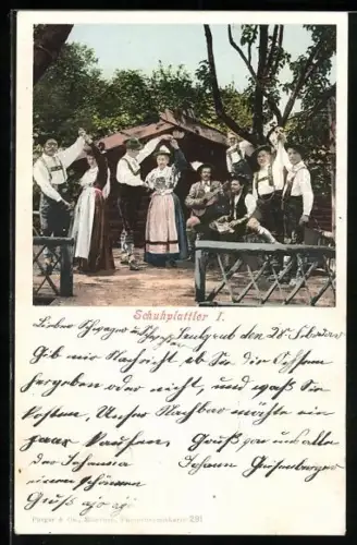 AK Schuhplattler in Trachten